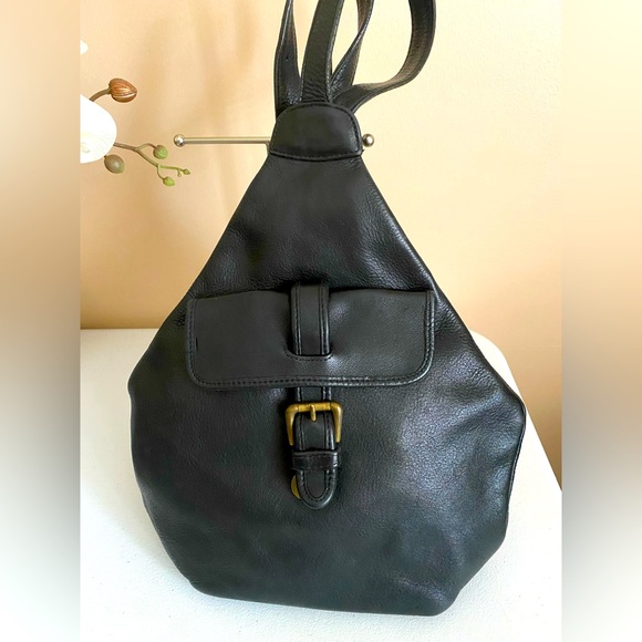 Leather &Co Vintage Retro Real Leather Black  Shoulder Bag Handbag Backpack main image 6